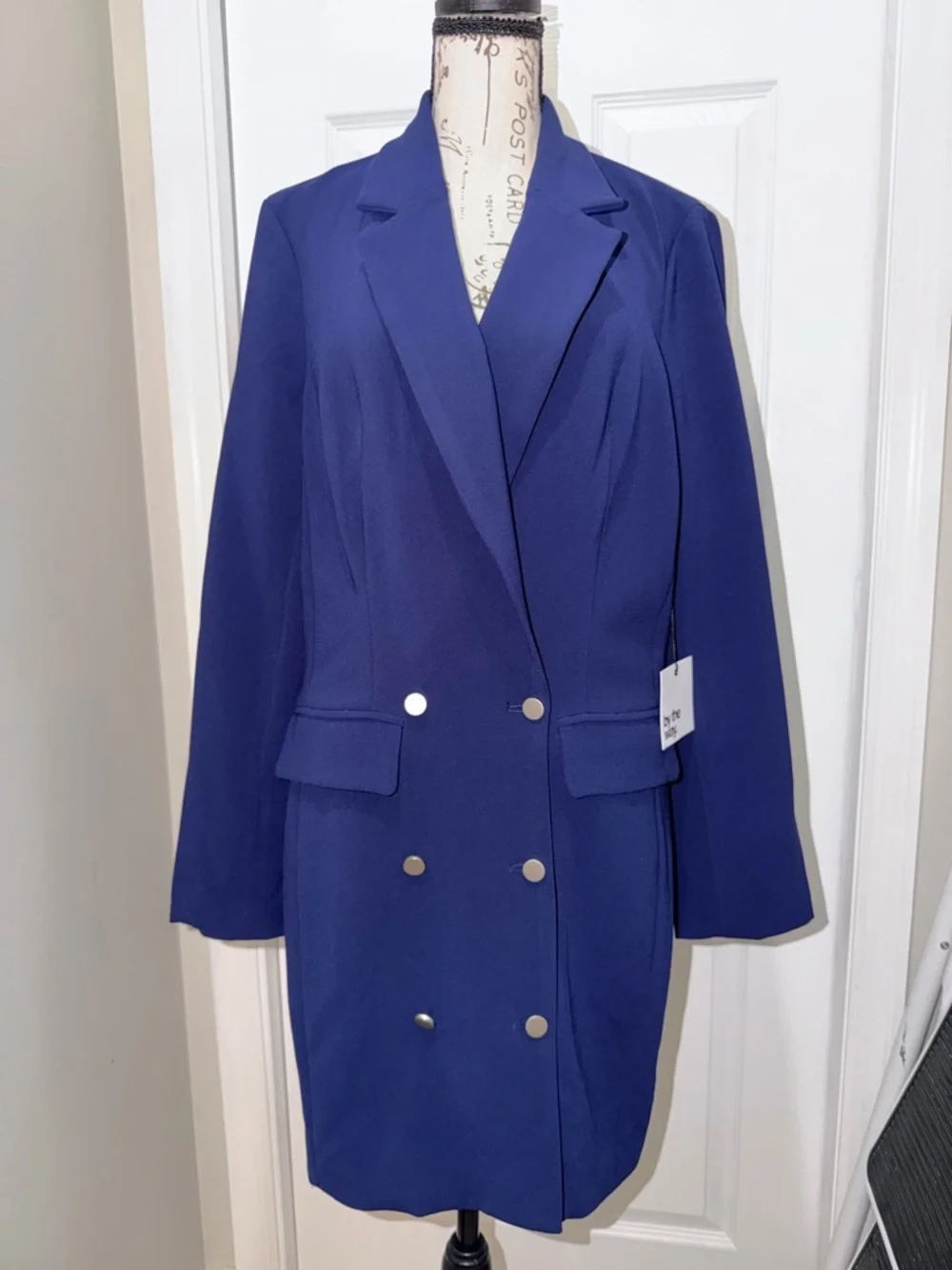 By The Way Double-Breasted Blazer Dress NWT XL – Cobalt Blue